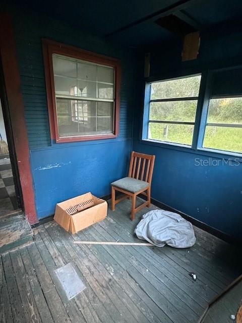 interior space with hardwood / wood-style floors