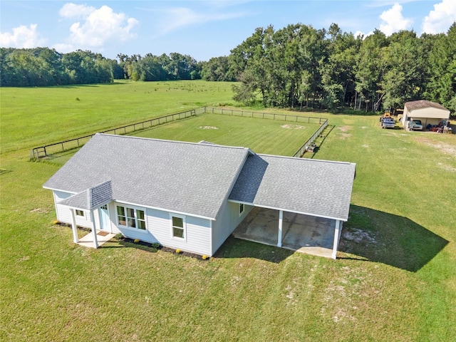 bird's eye view featuring a rural view