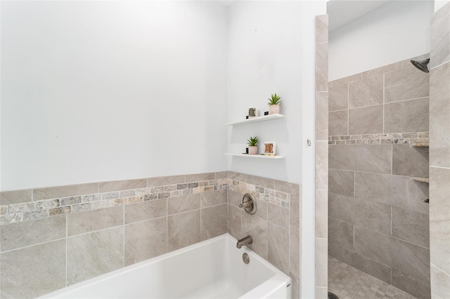 bathroom with independent shower and bath