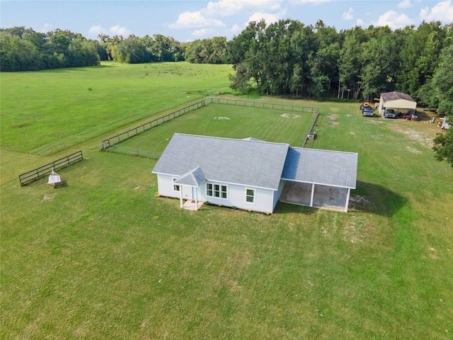 drone / aerial view featuring a rural view