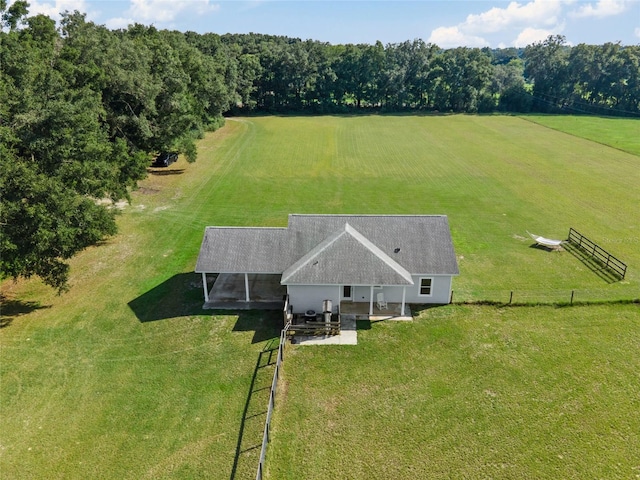 drone / aerial view featuring a rural view