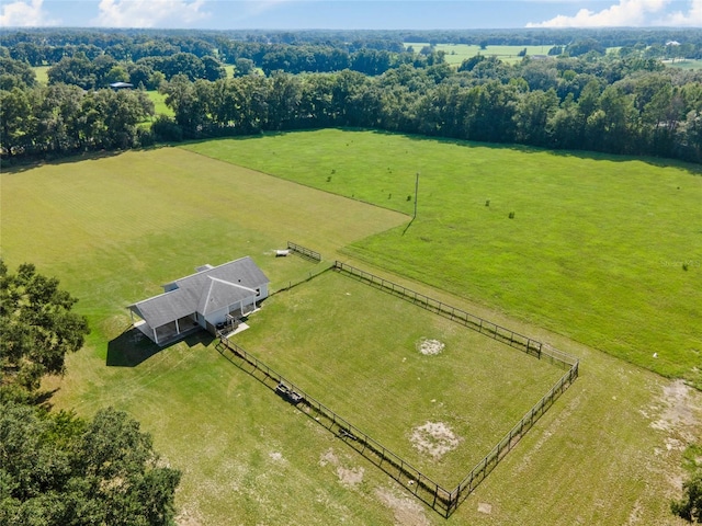 bird's eye view featuring a rural view