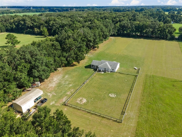 aerial view with a rural view