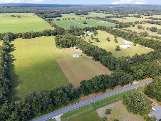 bird's eye view with a rural view