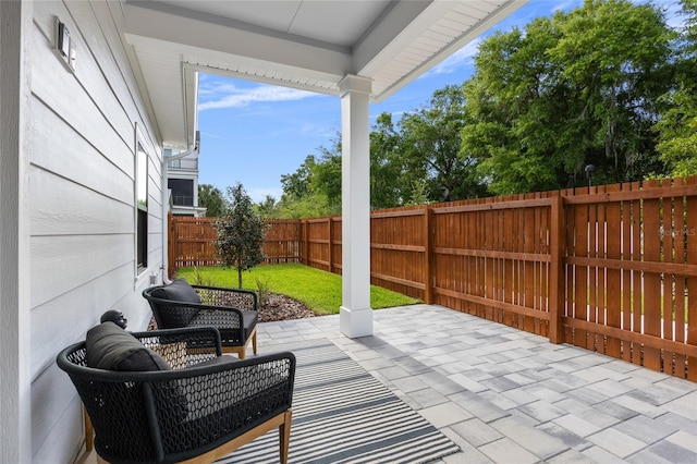view of patio / terrace featuring a fenced backyard