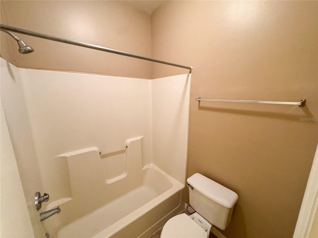 full bathroom with shower / tub combination and toilet