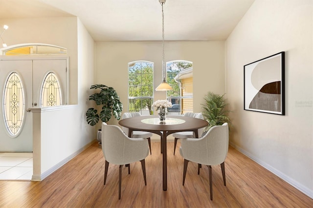 dining area featuring light hardwood / wood-style flooring