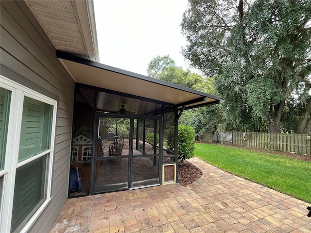 view of patio / terrace with ceiling fan