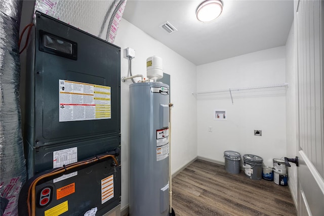 utilities featuring electric water heater and heating unit