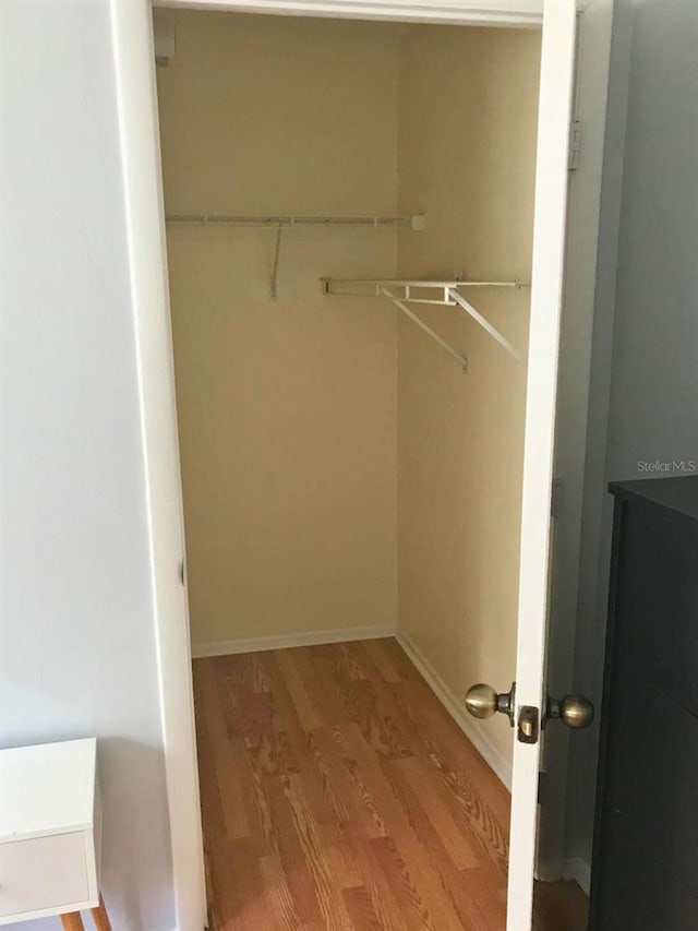 spacious closet featuring hardwood / wood-style floors