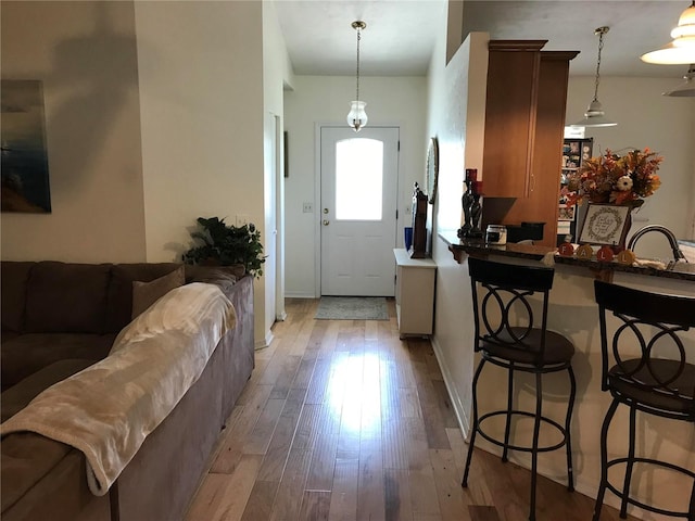 foyer featuring light hardwood / wood-style floors