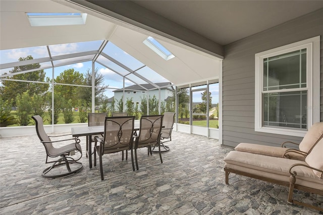 view of patio / terrace with a lanai