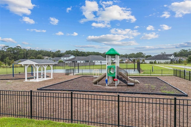 view of play area with a gazebo