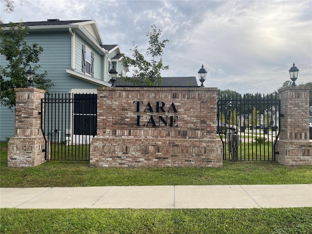 view of community sign