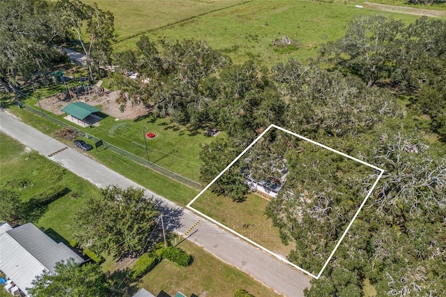 aerial view with a rural view