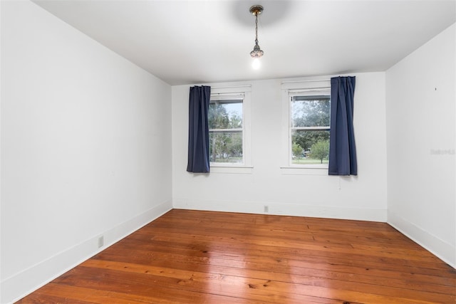 spare room with wood-type flooring