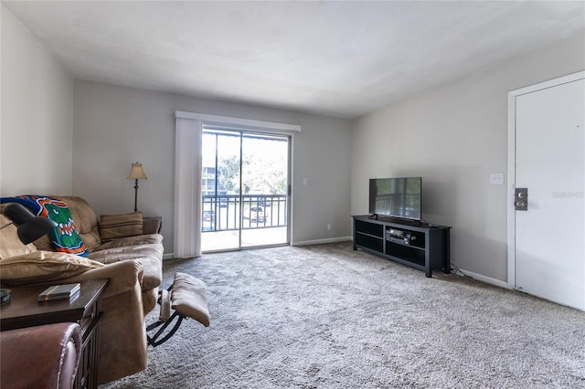 living room featuring carpet flooring