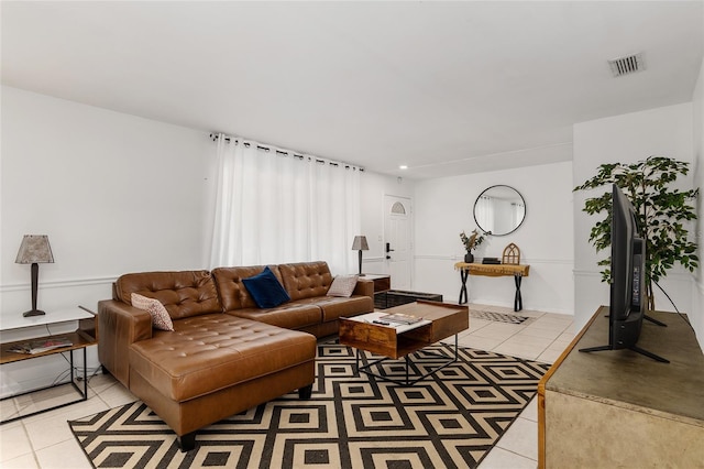 view of tiled living room