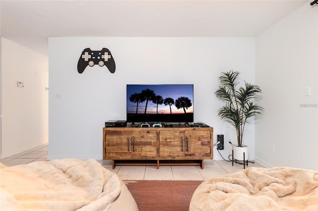 view of tiled living room