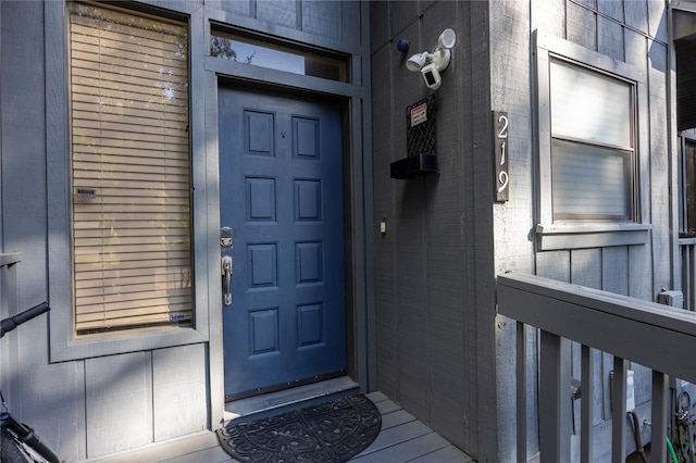 view of doorway to property