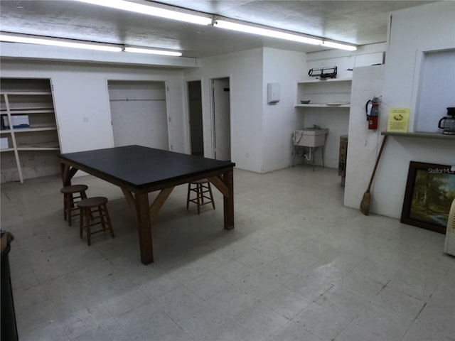 basement with sink