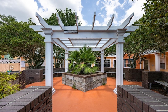 view of patio with a pergola