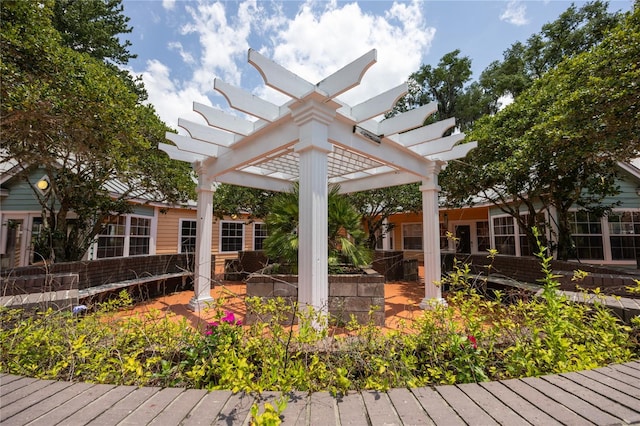 deck with a pergola