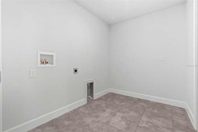 laundry area with hookup for an electric dryer and hookup for a washing machine