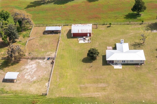 aerial view featuring a rural view