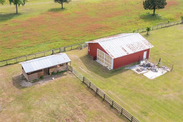 aerial view featuring a rural view