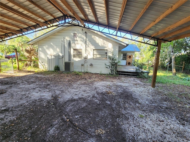 view of home's exterior featuring central AC