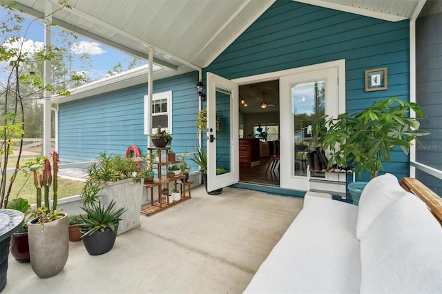 doorway to property featuring a patio area