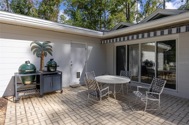 view of patio / terrace with a grill