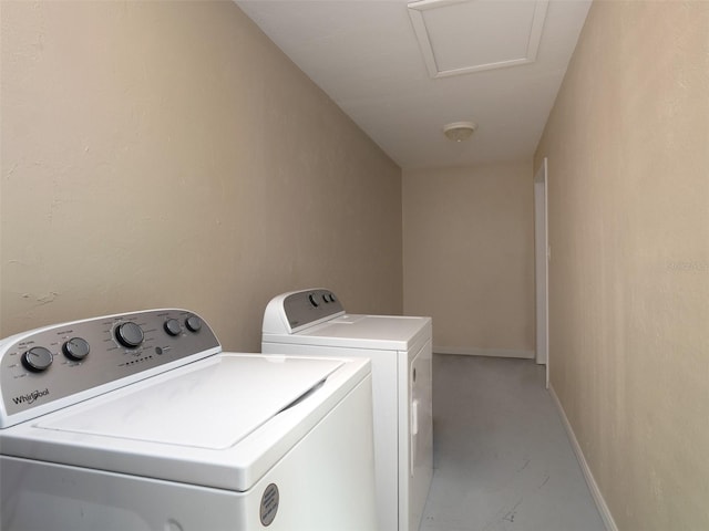 washroom featuring separate washer and dryer