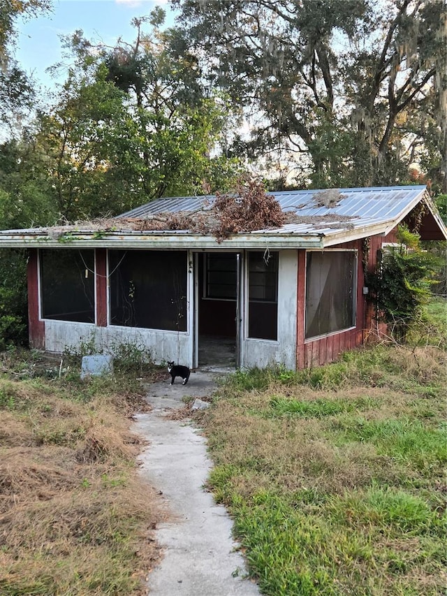 view of single story home