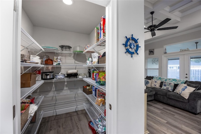 pantry featuring french doors