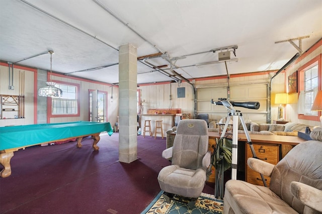 recreation room with pool table