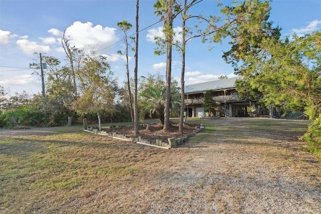 view of yard with a deck