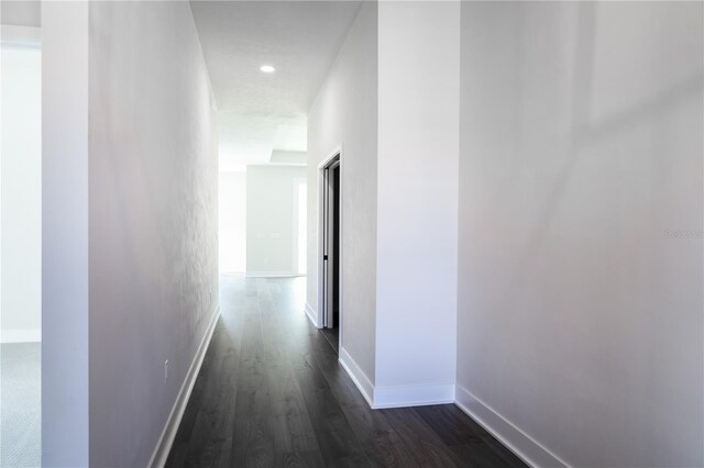 840 SW 144th Dr, Newberry, FL 32669 - hall with dark wood-type flooring, baseboards, and recessed lighting