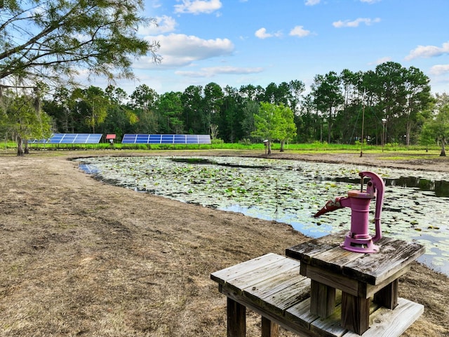 view of community featuring a water view