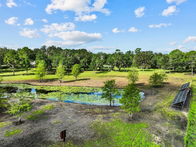 view of home's community with a water view