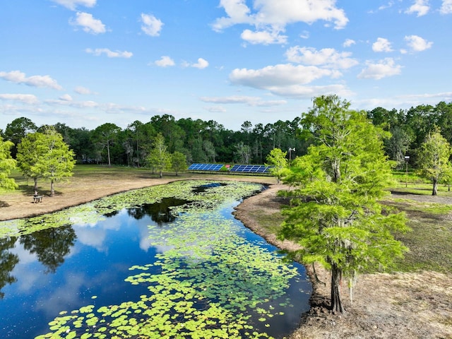 view of community featuring a water view