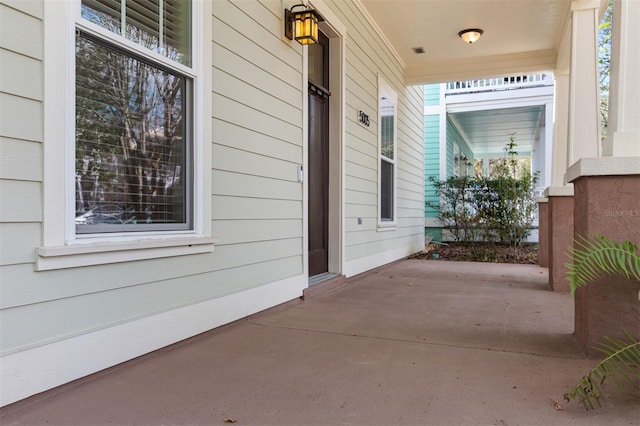 view of patio with a porch