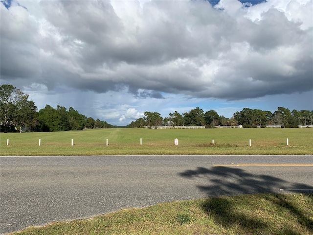 view of road featuring a rural view