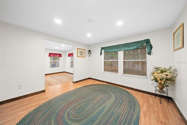 interior space with hardwood / wood-style floors