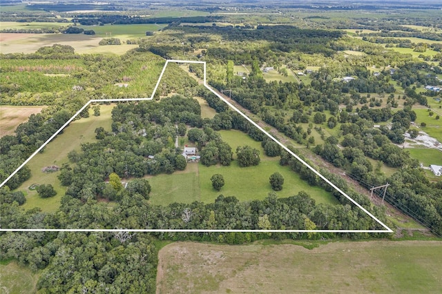 bird's eye view with a rural view