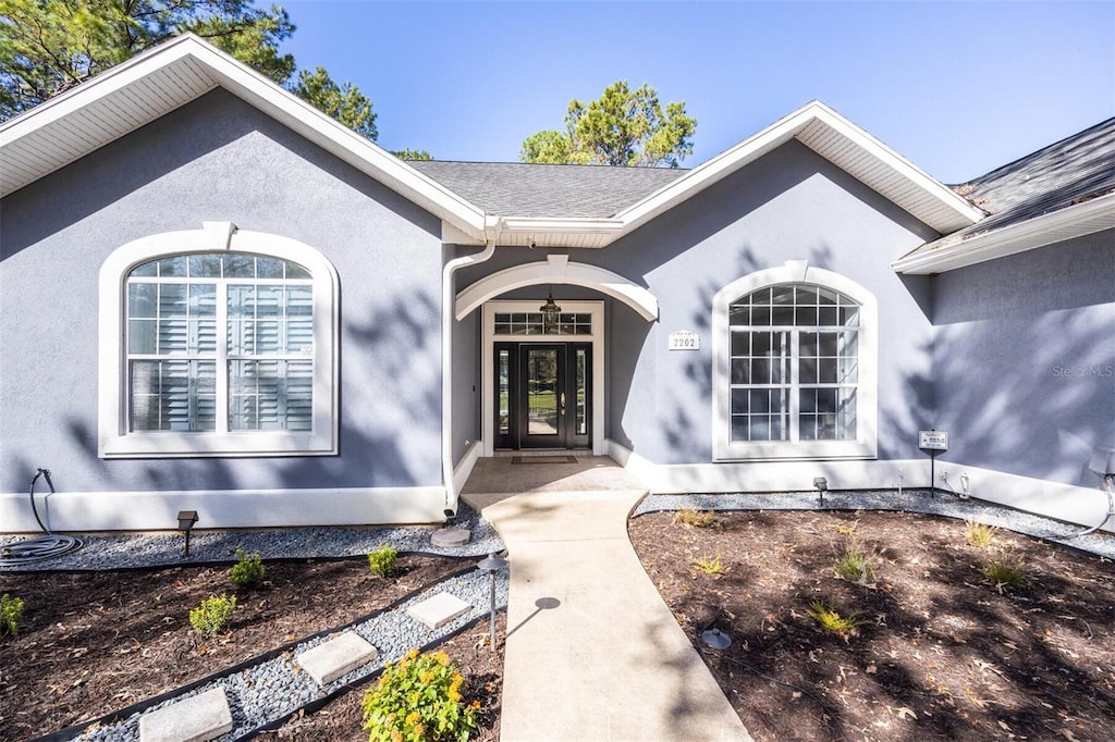 entrance to property with french doors