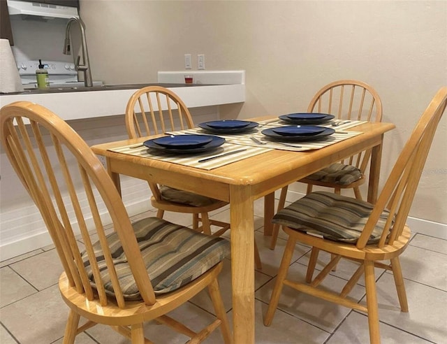 view of tiled dining room