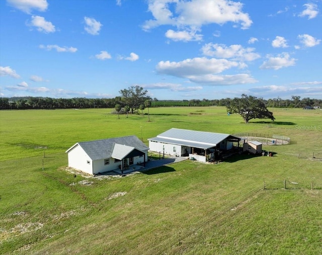 aerial view featuring a rural view