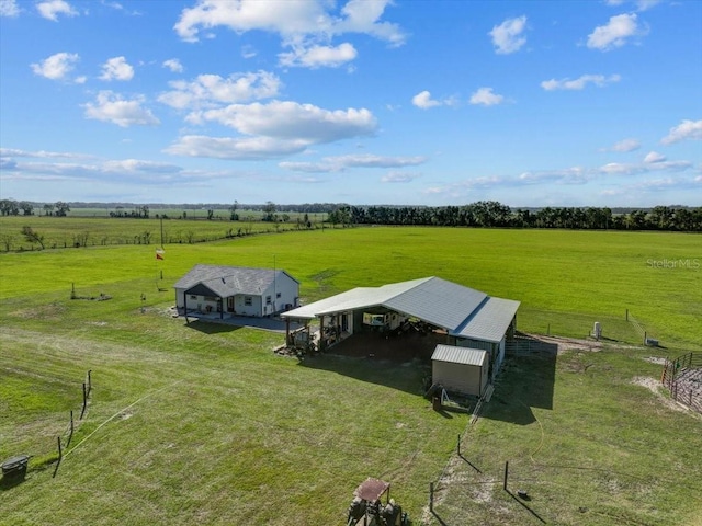 drone / aerial view featuring a rural view